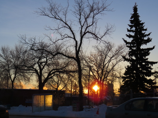 sun rising Edmonton, Alberta Canada