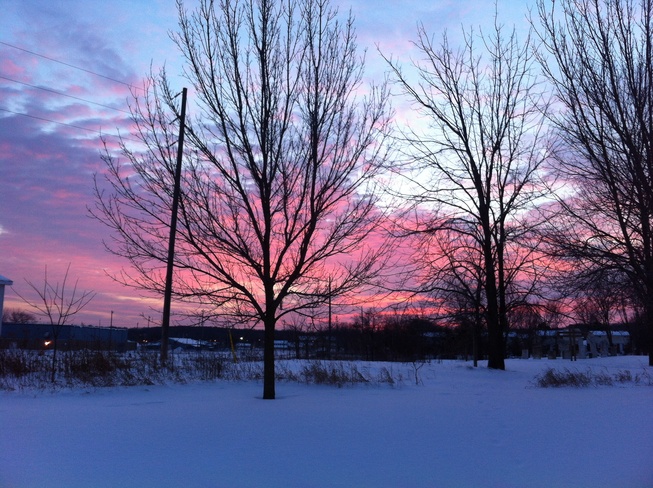 pink sky Picton, Ontario Canada