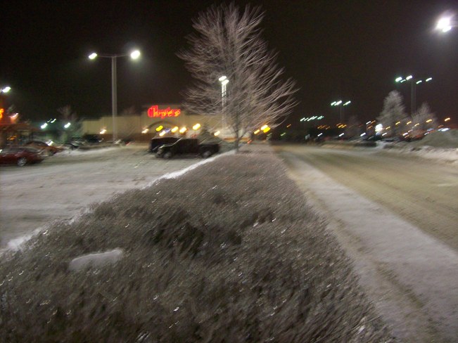 Saturday night the 21st and the Ice was still Falling Belleville, Ontario Canada