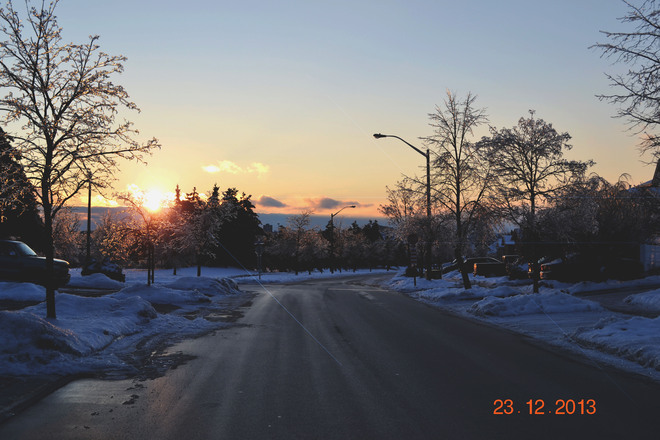 Frozen Sunset Mississauga, Ontario Canada