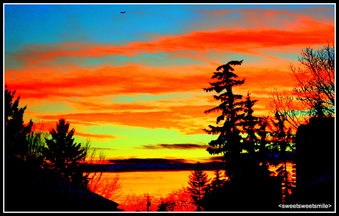 Christmas Eve Sunset Calgary, Alberta Canada