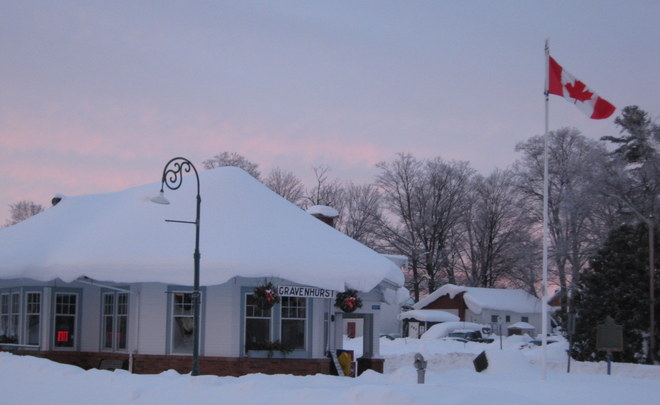 Christmas morning sunrise Gravenhurst, Ontario Canada