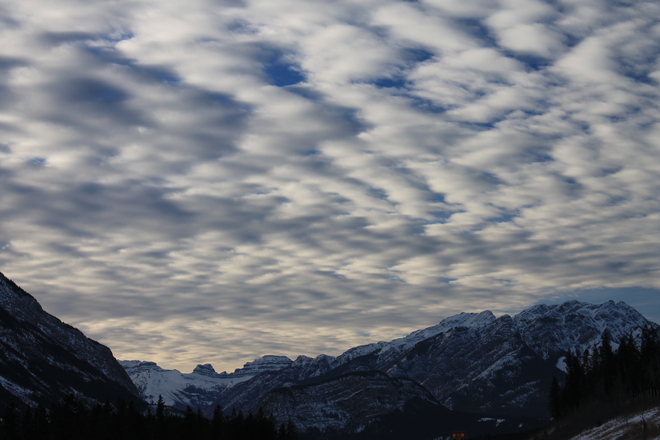 Zig Zag Clouds over the Rockies Canmore, Alberta Canada