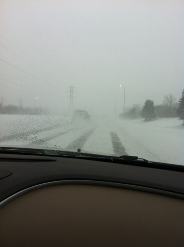 out on the highway in blizzard Winnipeg, Manitoba Canada