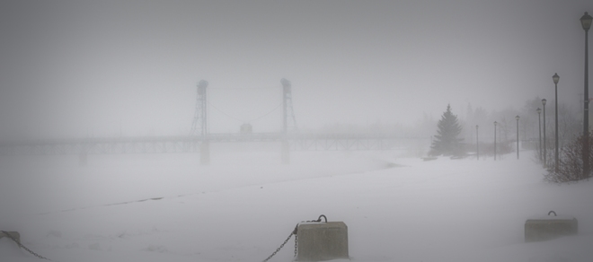 Blizzard conditions in Manitoba Selkirk, Manitoba Canada
