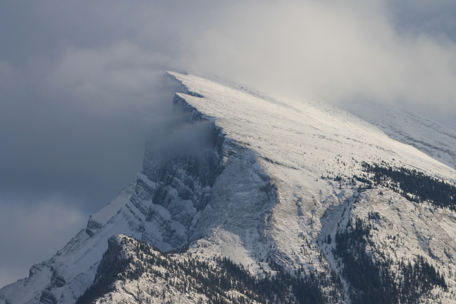 Wind Swept-ed Slopes of Mt. Rundle Banff, Alberta Canada