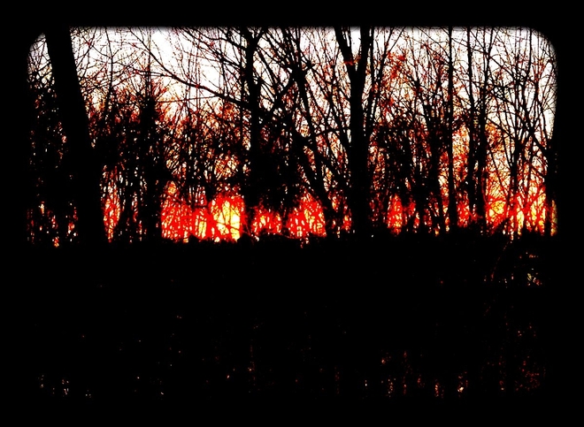 Sunset on fire St. Catharines, Ontario Canada