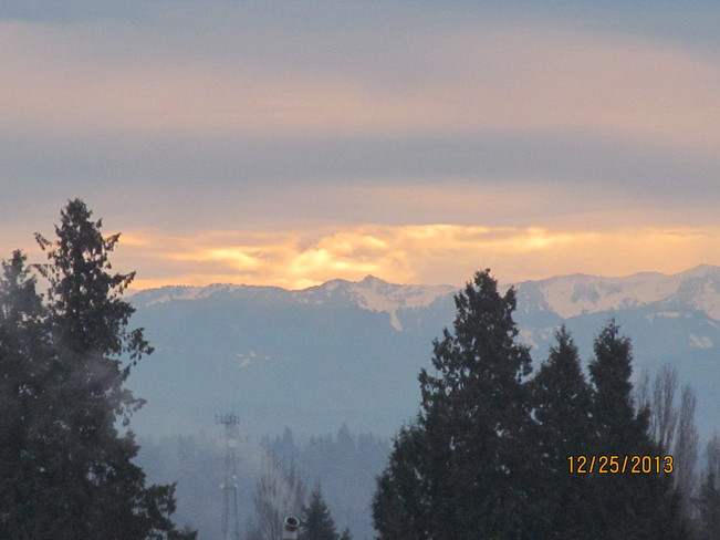 Sunrise walk Christmas Day Cloverdale, British Columbia Canada