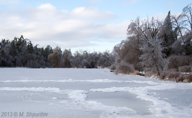 Mill Pond In Ice Richmond Hill, Ontario Canada