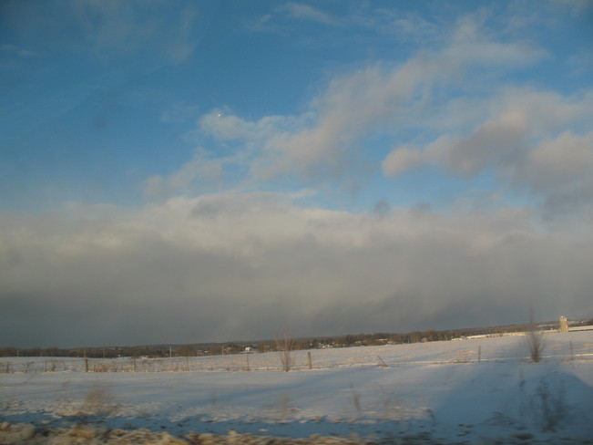 cloud of snow over Midland Midland, Ontario Canada