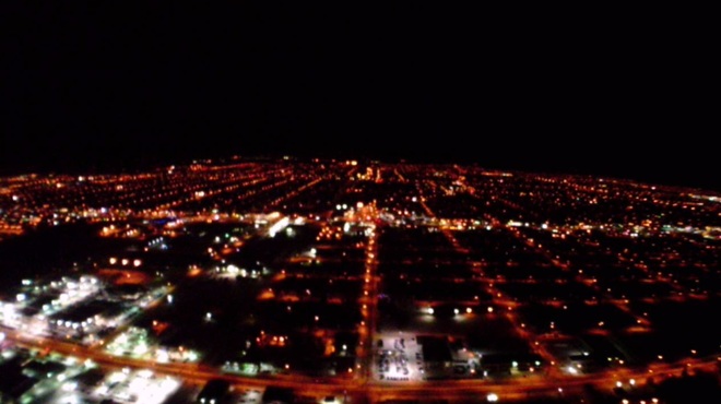 Night shot of Regina lights 