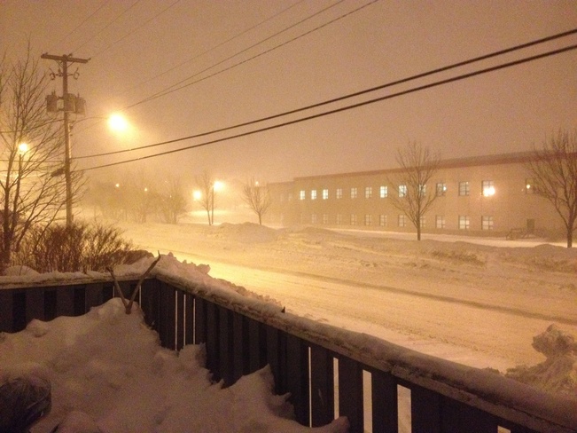 Snow at center city St.Johns St. John's, Newfoundland and Labrador Canada