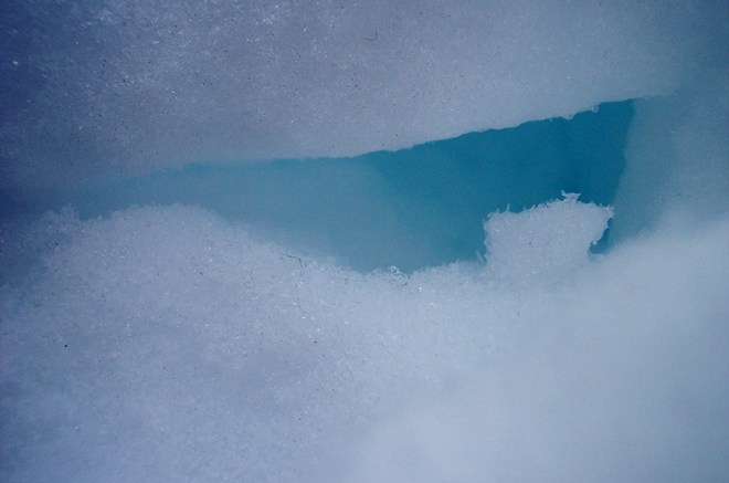 Blue snow Bancroft, Ontario Canada