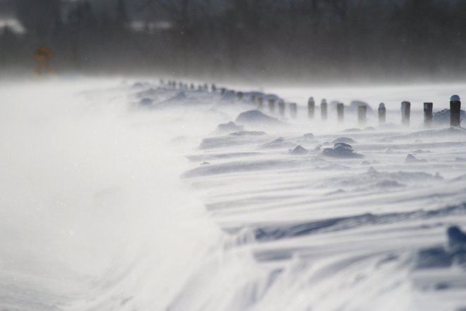 Blowing Snow Wetaskiwin County No. 10, Alberta Canada