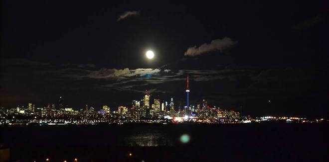 Harvest Moon over Toronto Toronto, Ontario Canada