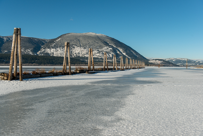 The bay on a beautiful winter day Salmon Arm, British Columbia Canada