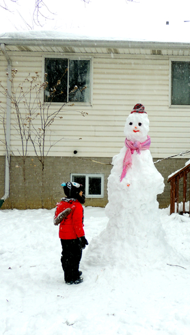 Six Feet Tall Snow Man , Before the Sunday Storm Windsor, Ontario Canada