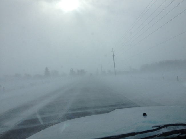 snow flury. road icy Nanticoke, Ontario Canada