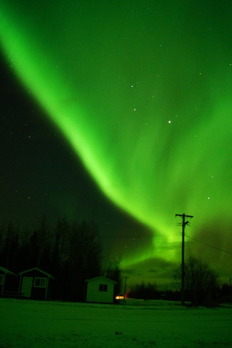Northern lights Veil Fort McMurray, Alberta Canada