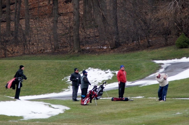 Golfing on January 12, 2014 St. Davids, Ontario Canada
