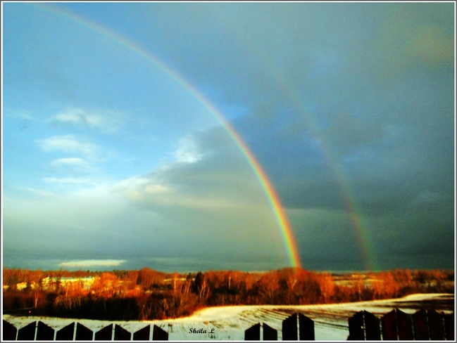 Double Rainbow In Jan. Canning, Nova Scotia Canada