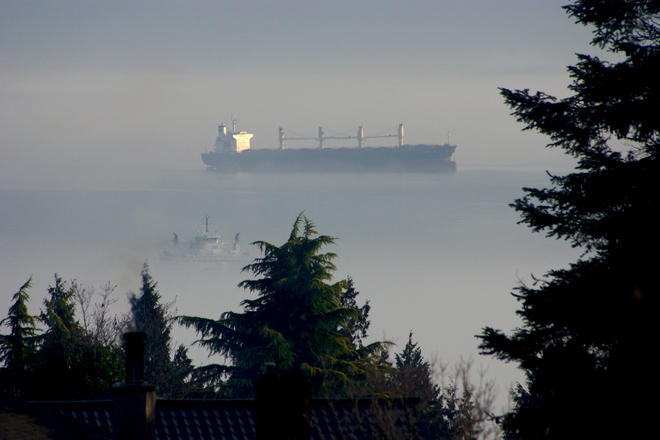 Fog on the Salish Sea Nanaimo, British Columbia Canada