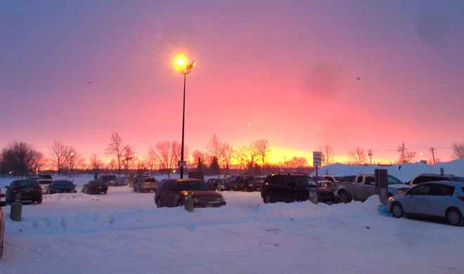 pink sunrise Winnipeg, Manitoba Canada
