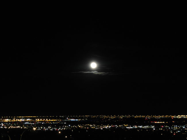 A little moon light tonight.Nose hill park. Calgary, Alberta Canada