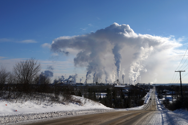 Steam Cloud over Algoma Steel Sault Ste. Marie, Ontario Canada