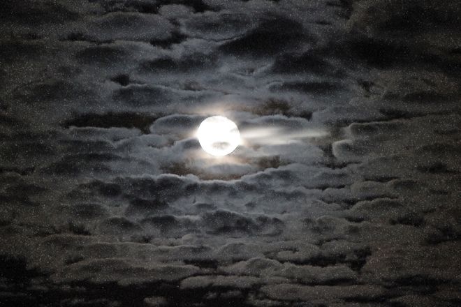 Full Moon Cloud Coverage Humboldt, Saskatchewan Canada
