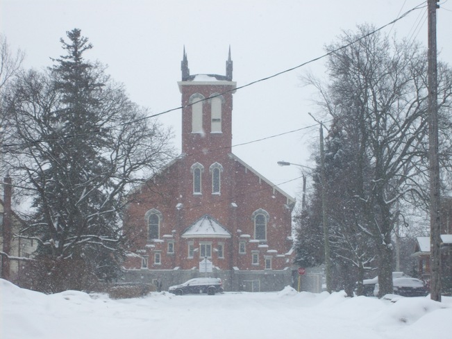 Picturesque winter at the end of Hilside street Belleville, Ontario Canada