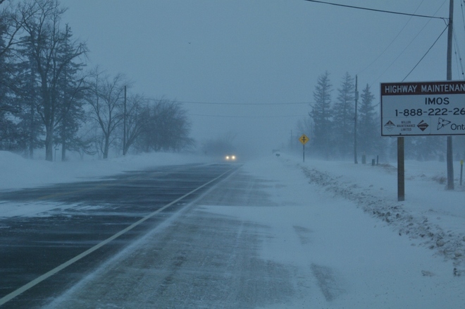 Bad driving conditions Stratford, Ontario Canada