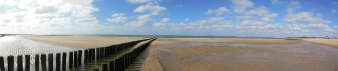 Panorama of a beach close to Breskens (The Netherlands) 
