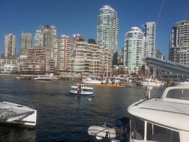 Enjoying sunny day at Granville Island Vancouver, British Columbia Canada