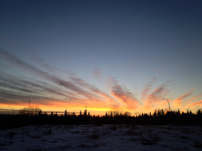 Starburst sunset Calgary, Alberta Canada