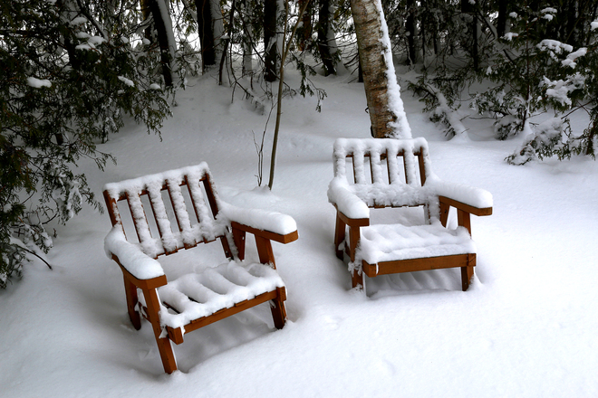 Winter Chairs Sauble Beach, Ontario Canada