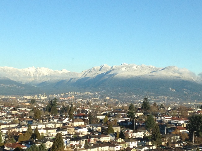 Good morning snowy mountains Vancouver, British Columbia Canada