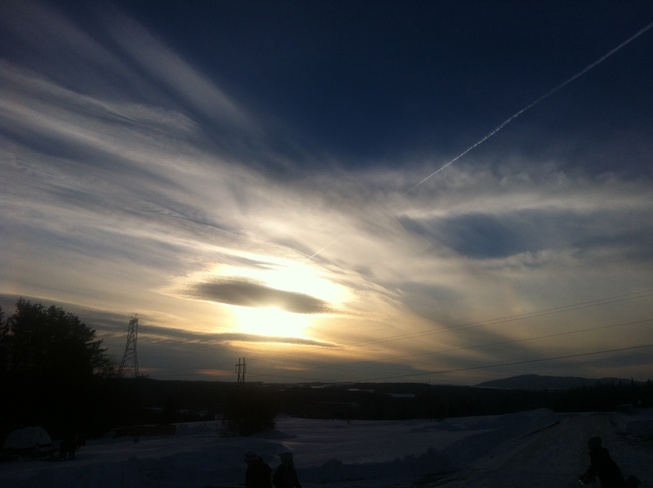 Sun dog sunset! Beechwood, New Brunswick Canada