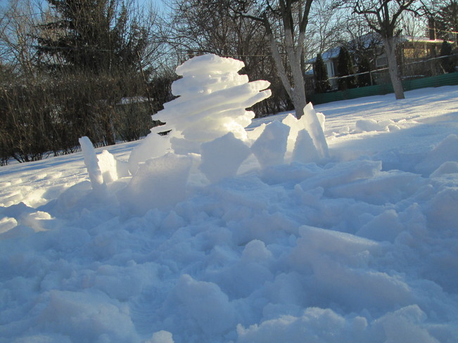 Snow statue Oakville, Ontario Canada