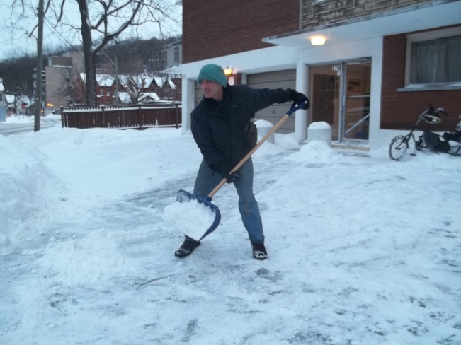 shoveling after cycling 