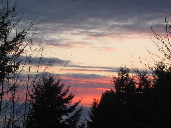 red sunset Surrey, British Columbia Canada