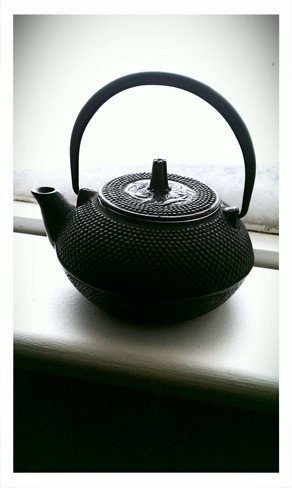Tea Pot Warms the Frosty Window Trenton, Ontario Canada