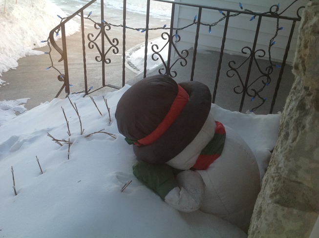 Fed up snowman Winnipeg, Manitoba Canada