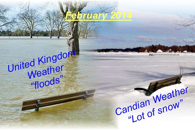 Snowy Canada/ Flooded Uk Orillia, Ontario Canada