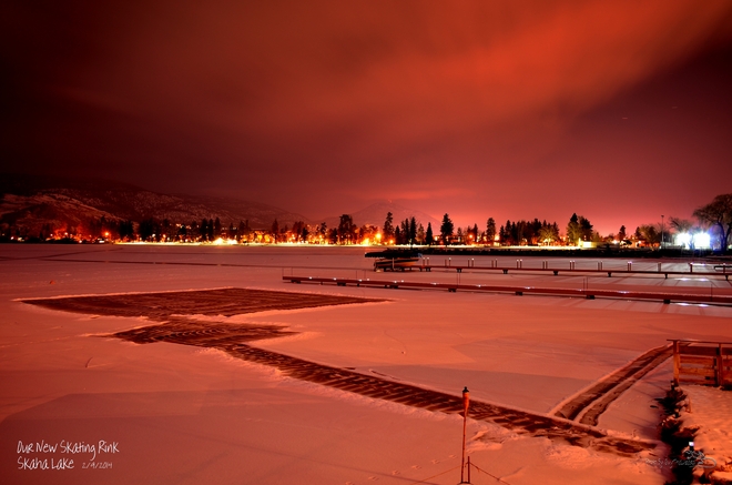 Everyone on Skaha Lake gets a skating rink this year Penticton, British Columbia Canada