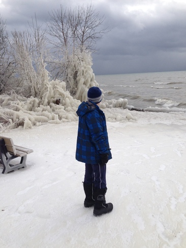 Cold by the lake Ajax, Ontario Canada