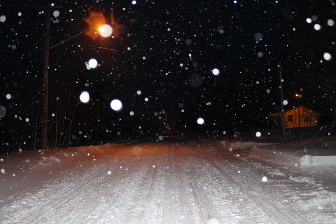 Snowy night in Moncton. Moncton, New Brunswick Canada
