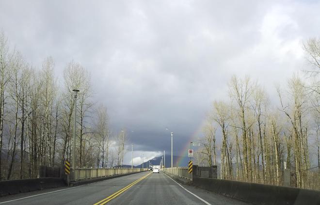 Rainbow - Highway 9 over Frazer River Agassiz, British Columbia Canada