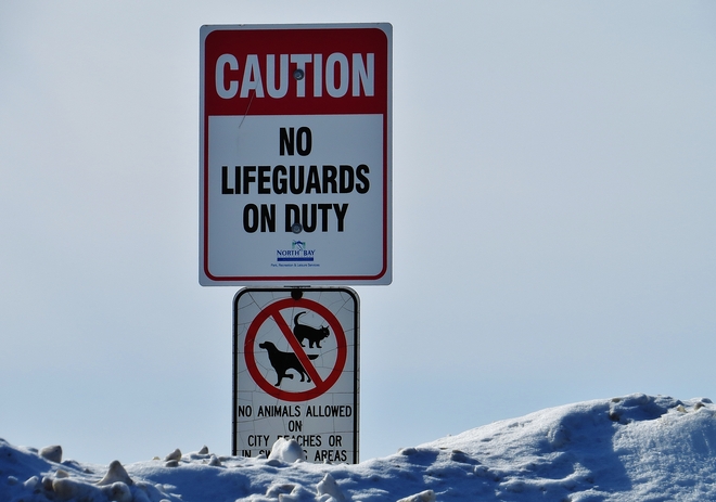No Lifeguards? Cancel the swimming today! North Bay, Ontario Canada