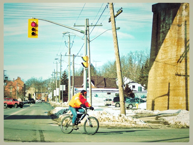 Winter bike ride Port Hope, Ontario Canada